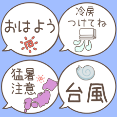 毎日使えるお天気吹き出しスタンプ40個