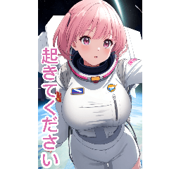 アニメ宇宙飛行士の女の子(日常用語1)
