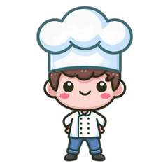 かわいいシェフのスタンプでチャットに美味