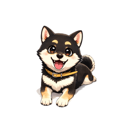 毎日使える黒柴の日常スタンプ