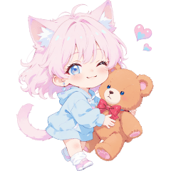 くまさんとねこちゃん♡