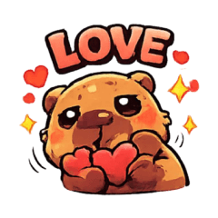 Capybara love cute
