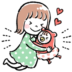 ママ＆ベビーの仲良しスタンプ