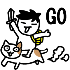 Cute boy with sword stickers V2