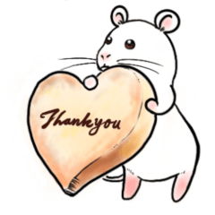 柿の種好きの白ネズミのスタンプ