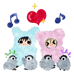 赤ちゃんペンギンと子ども達