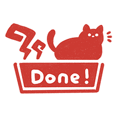 ねこのおせわがかりのスタンプ