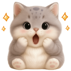 Angel cat, chubby and cute