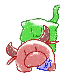 頑張る人の赤ベコとニャンコと鳥