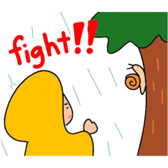 黄色いポンチョの子