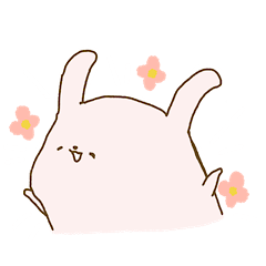 ウサギ先輩のやさしいスタンプ