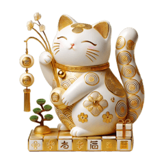 日本の新年の招き猫 1