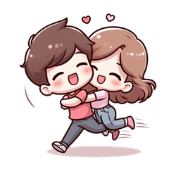愛と甘い瞬間がいっぱいのかわいいカップル