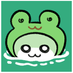 写真に貼るゲコチュ！ゲコハムちゃん