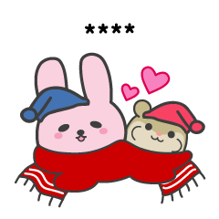 うさぎとハムスター♡冬スタンプ