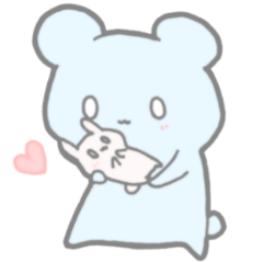 人見知りうさぎと世話好きくまスタンプ