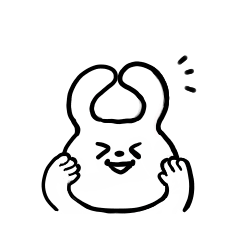 －シンプルうさぎスタンプ－夏