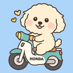 バイクに乗ったかわいい犬