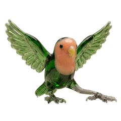 夏にピッタリ！ガラス細工のコザクラインコ