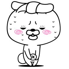 動く 耳を結ばれたうさぎ