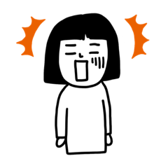 モノクロおかっぱちゃん2★言葉なし