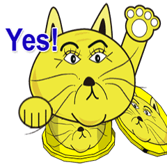 キュートな猫のスタンプ