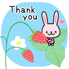 ▶動く♡うさぎとお花のスタンプ