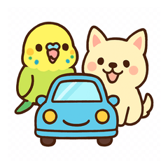 インコと車のLINEスタンプ