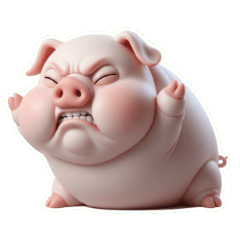 疲れたピンクのブタ、世を厭う