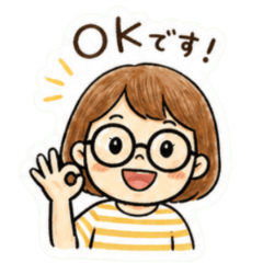 メガネ女子の毎日使えるスタンプ