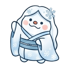 ちびキャラ風の日本の幽霊 - 雪女 A1