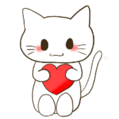 元気で！ポジティブな！しろねこスタンプ