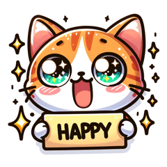 かわいい猫の感情スタンプ