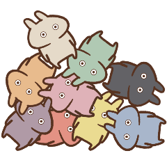 usamusi Worksのスタンプ8 カラフルうさぎ2