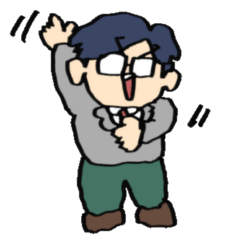 うれしそうなA組のスタンプ