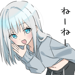 部屋着の女の子(銀髪)3