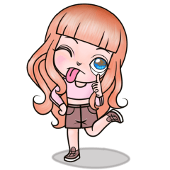 (English)Naughty girl, brown hair