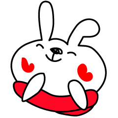 Loveウサギの秋冬スタンプ