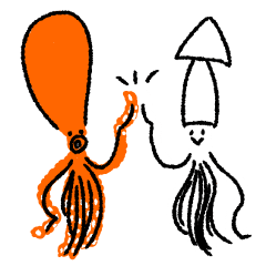 タコさんイカさんの毎日スタンプ