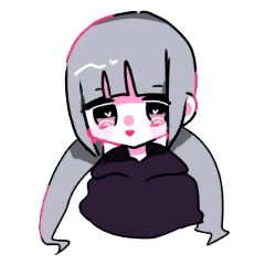 可愛いおさげの女の子スタンプ 2