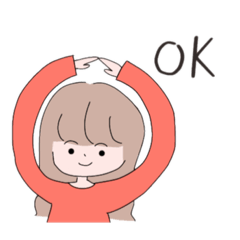 女の子のシンプル使えるスタンプ