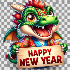 伝統の龍 - 表情豊かなスタンプ集