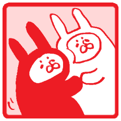仲良し紅白うさぎ