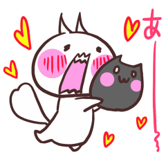 はっぴーネコ しろ＆くろ