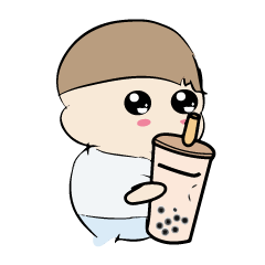 Round cute stickers little boy