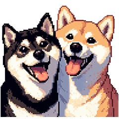 ドット絵 なかよし 柴犬 黒柴 40種