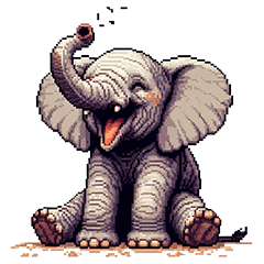 ドット絵 ゾウさん 日常会話 40種