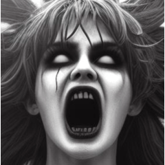 女鬼無字怒りの表情(喧嘩版)