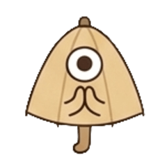ちびキャラ風の日本の幽霊 - 唐傘僧侶 A3