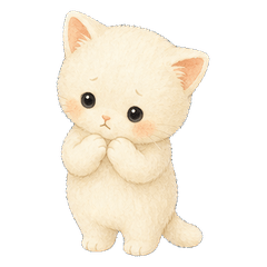 Watercolor White Kitten Charm(No text)